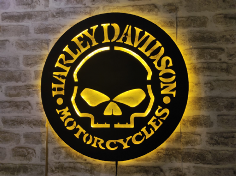 Harley Davidson Skull (Orange)