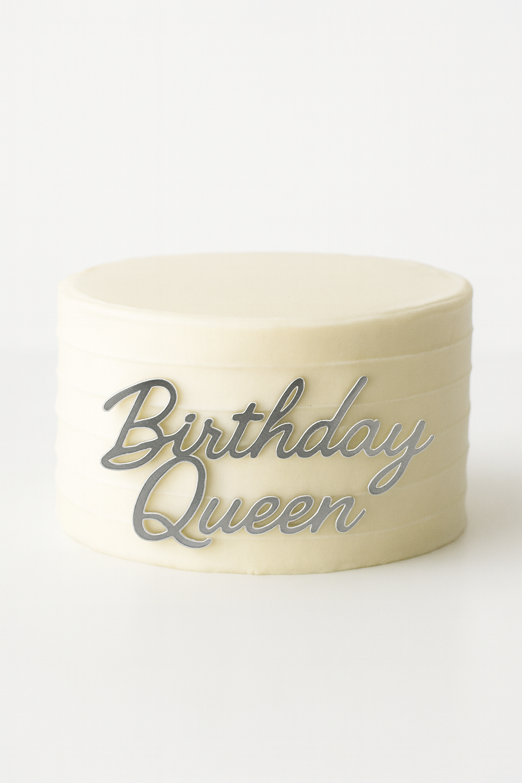 Birthday Queen Gümüş Pleksi, Pasta Süsü (Çubuksuz)