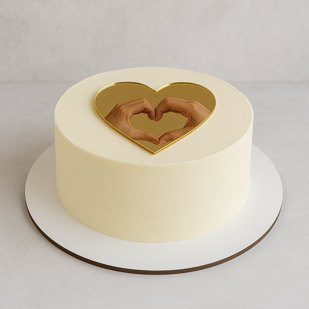 Selfie Cake Pleksi, Kalp Gold Pleksi, Ayna