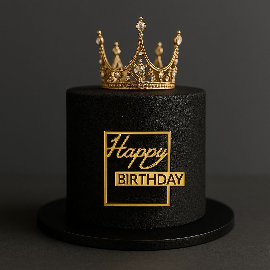 Happy Birthday Pleksi Pasta Süsü Kare Pasta Süsü