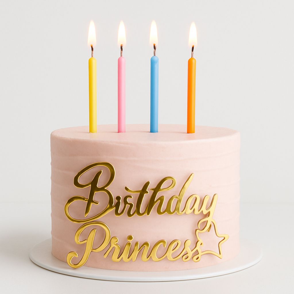 Birthday Princess Gold Pasta Süsü
